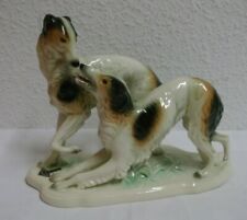 50s Cortendorf Ceramic Sculpture Figure Borzoi Greyhounds No. 31 Rare Vintage