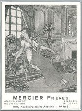 1920 Mercier Frères Furniture Decorators Illustrator Brissaud Art Deco Advertising