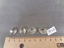 Pampilles de lustre ( lot de 4 ) en cristal, forme goutte 19 / 12  mm  (réf A47)