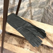 Marni Olive Green Leather Long Gloves - size 7.5