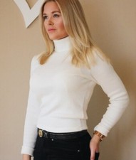 Pull Col Roule Femme Doux Chaud Côtelé Extensible Taille Unique Basique