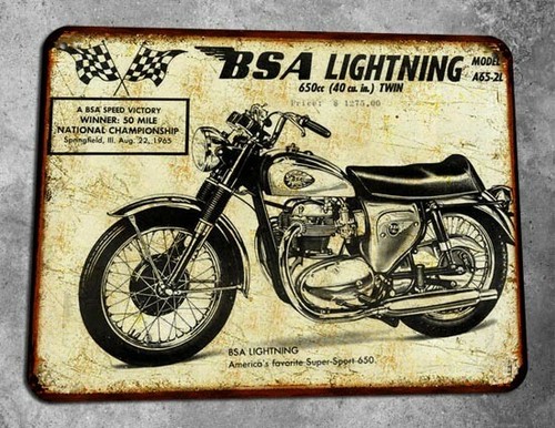 Plaque metal vintage - , bsa