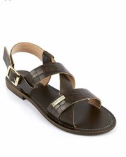 Sandales Cuir Kaki larges