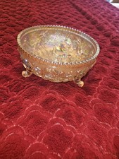 Luster Rose Marigold by Imperial Glass Ohio - Round 3 Toed Footed  Bowl AMAZING 