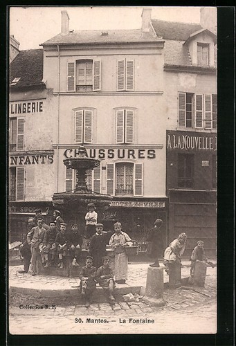 Cpa mantes fontaine hotel - mantes,, fontaine,