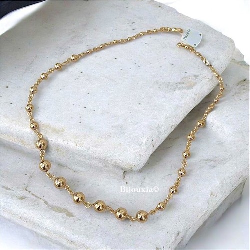 Collier maille boule chute - en,