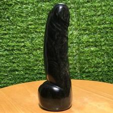 350G Natural Obsidian Quartz Crystal Hand Carved penis Specimen Healing