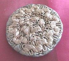 Sewing button decorated with ribbon "Expedit PARIS" ideal transformed into brooch D 5 cm