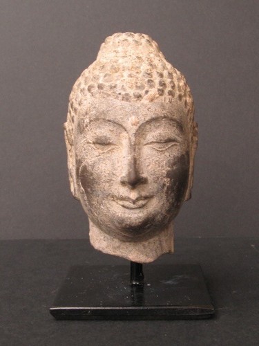 Tête bouddha pierre - tête,