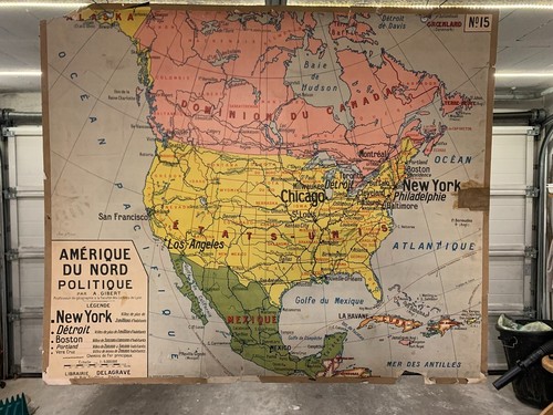 Ancienne carte mural affiche - ancienne,