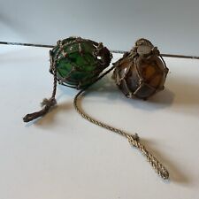 Lot Of 2 Vintage Glass Rope Floating Balls  