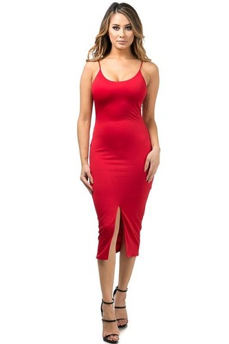 Felicity front slit red - slit,