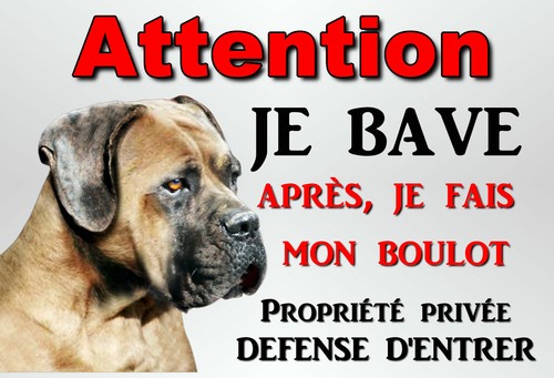 Plaque attention chien - attention, cane
