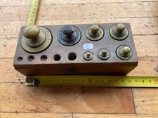 (No. 6 Tools Series Not Complete 7 Weights Brass Antique Roberval Scale.