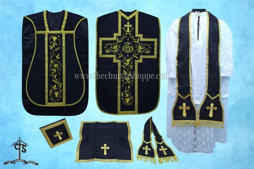 Chasuble romaine noire - chasuble,