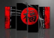 Tableau déco Signe Chinois Abstrait 4 parties Image sur toile 130 x 80 cm Board