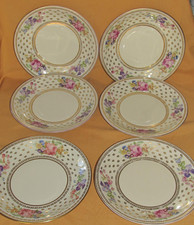 6 assiettes plates porcelaine
