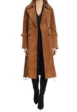 Manteau long femme marron 100