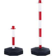 4PCs Poteaux de Signalisation Cône de Signalisation Rouge et Blanc 2,4 m