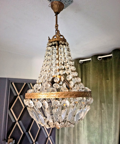 Ancien lustre laiton et - lustre,