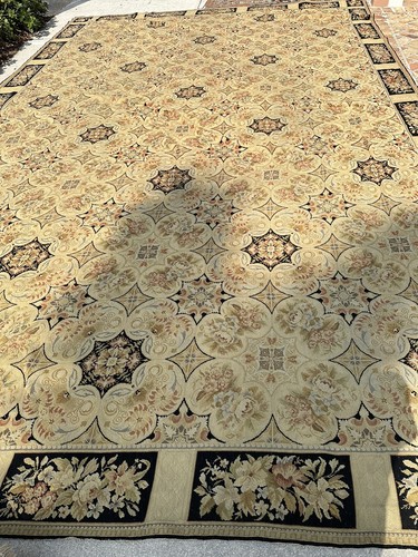 French handmade antique carpet - french,