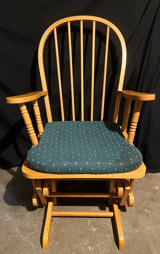 Vintage gliding wooden rocking - wooden,
