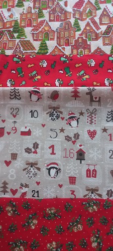 Lot coupons tissu noel - coupons,
