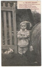 LA VIE AUX CHAMPS - Henri Ermice poeme - enfant  lapin de garenne