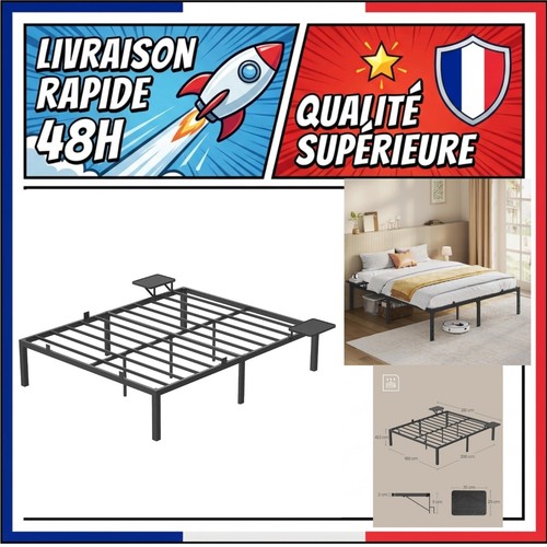 Cadre lit 160x200 - 160x200, métal