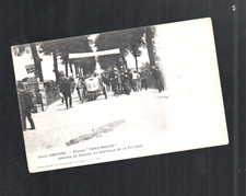 Old postcard car automobile car race paris madrid arrival gabriel control rotunda