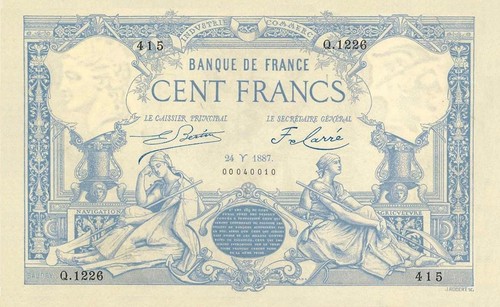 100 francs type - type, france