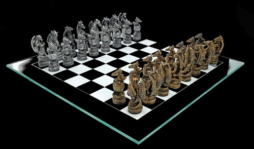 Jeu échecs dragons or - -,