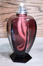 Vintage Lampe Berger Paris Oil Lamp Purple Glass Round Ribbed Shape - With Wick