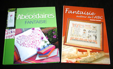 BRODERIE ABECEDAIRES FANTAISIE POINT DE CROIX 2 LIVRES LOISIR CREATIF COUTURE