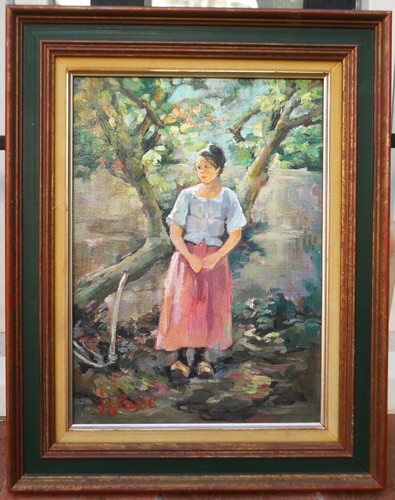 Tableau signé glaise jeune - signé,