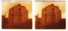 FRANCE Mozac Church Abbey 1936 Photo Vintage Stereo Glass Plate 