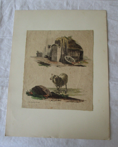 Ancienne lithographie scenes - lithographie,