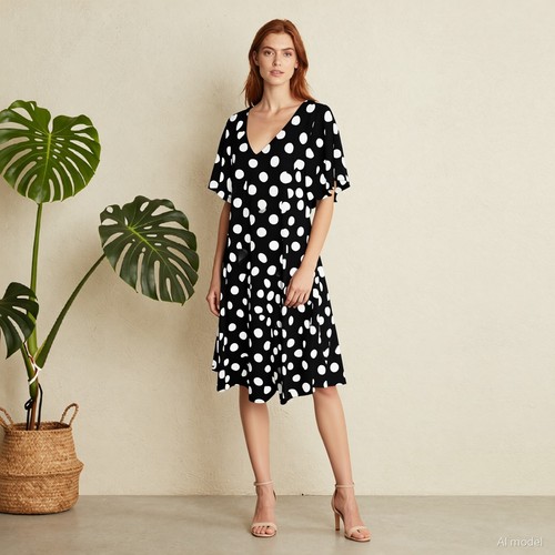 Retro rockabilly robe - robe, midi