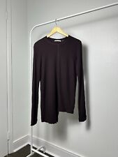 Helmut Lang Distressed Cut Thermo Long Sleeve Shirt Burgundy Mens Large 