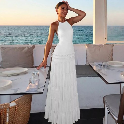 Robe longue blanche élégante - longue,