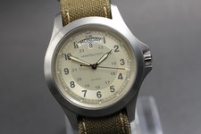 [Near MINT] HAMILTON KHAKI H644510 40mm Day Date Gold Dial Quartz Men's Watch