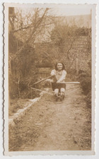 Sport training rowing machine, canoe woman - old photo snapshot