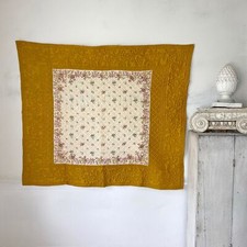 Silk Provence Antique French boutis Quilt Pink blue 18th 19th century fichu cen