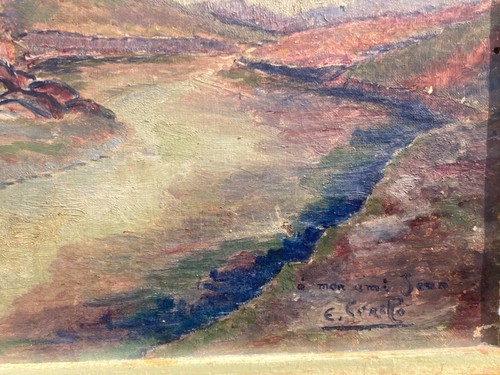 Tableau ancien toile ecole - ancien,