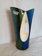 Vallauris Verceram, vase ou pichet, céramique anthracite et beige irisée