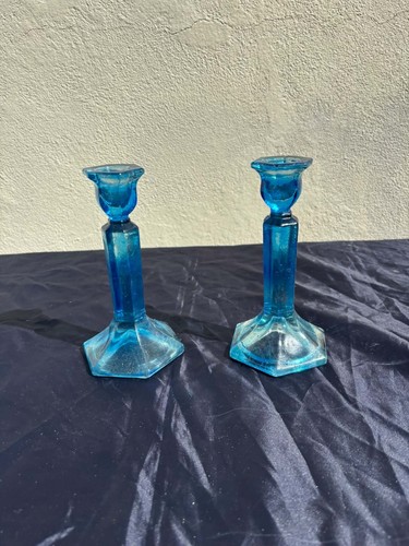 Paire bougeoirs anciens en - paire,