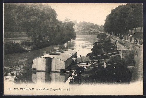 Cpa charleville pont - cpa, charleville,