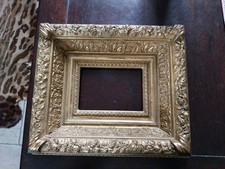 CADRE BOIS DORE ANCIEN FEUILLE