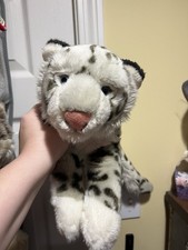 Magnussen Home Snow Leopard Plush SOS Stuffed Animal 85 Years Laying RARE Cat