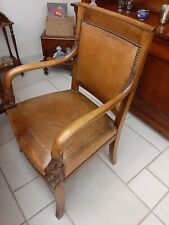 Fauteuil de bureau style empire en acajou à dossier bandeau